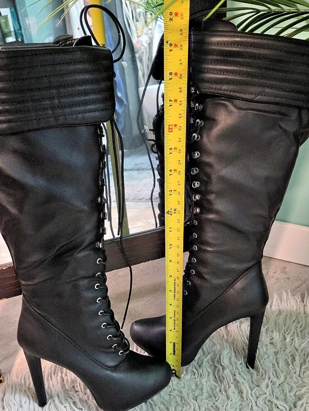 SEXY JUSTFAB Adrietta Over-the-Knee Heeled Boots Black US 8 NEVER WORN
